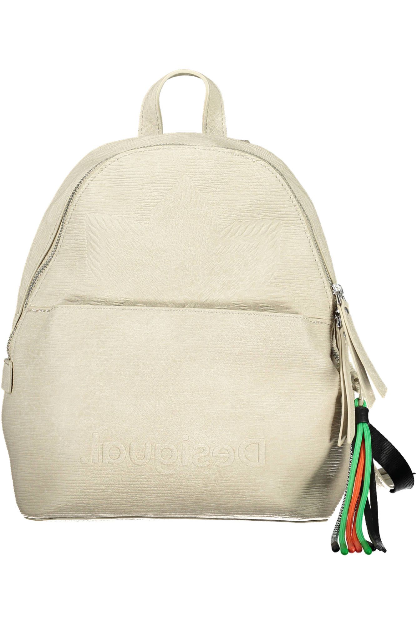 

Белый полиуретановый женский рюкзак Desigual