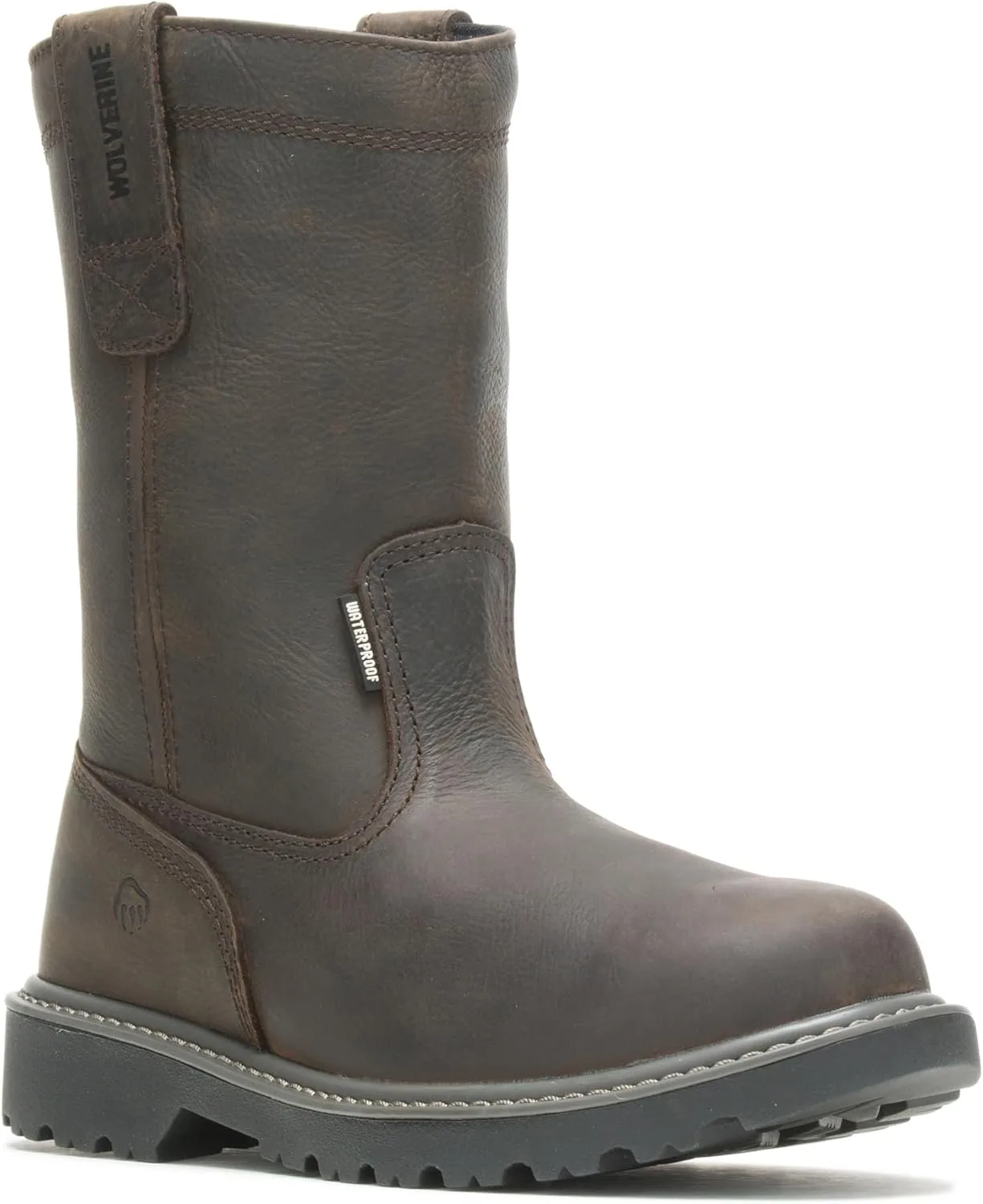 Мужские резиновые сапоги WOLVERINE Floorhand Welly WP темно-коричневого цвета — фото 2