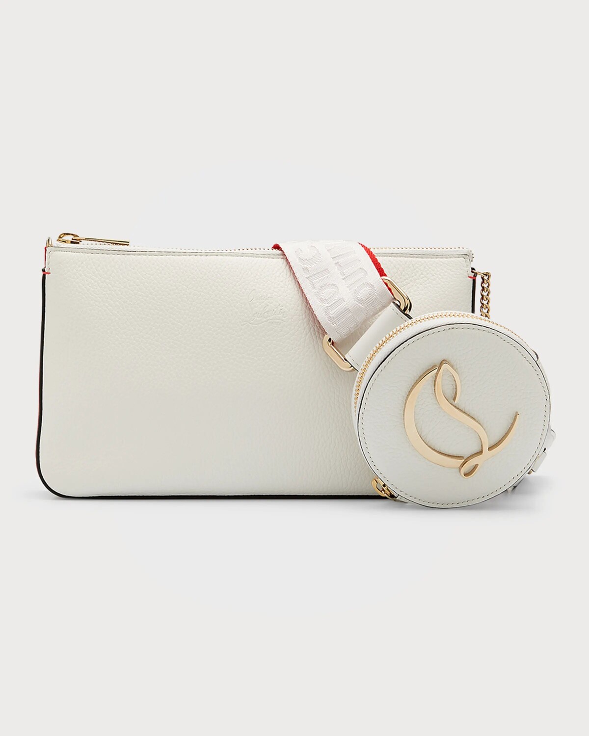

Кроссбоди Loubila Hybrid из зерненой кожи Christian Louboutin, цвет Bianco/Loubi