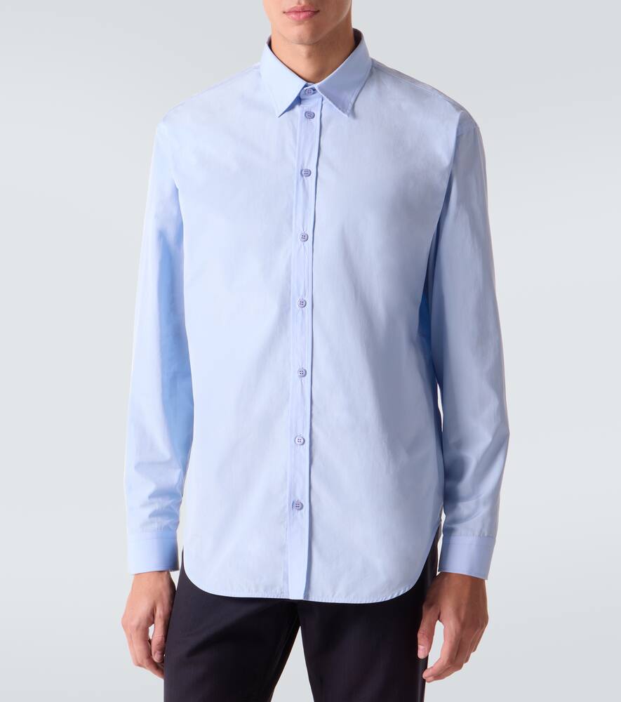 Хлопковая поплиновая рубашка Balenciaga, Baby Blue — фото 3