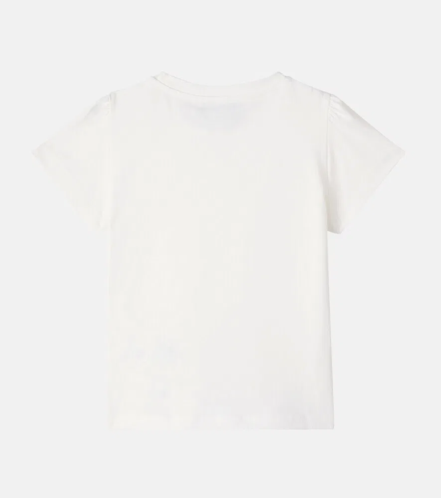 Футболка из хлопкового трикотажа с декором Versace Kids, белый — фото 2
