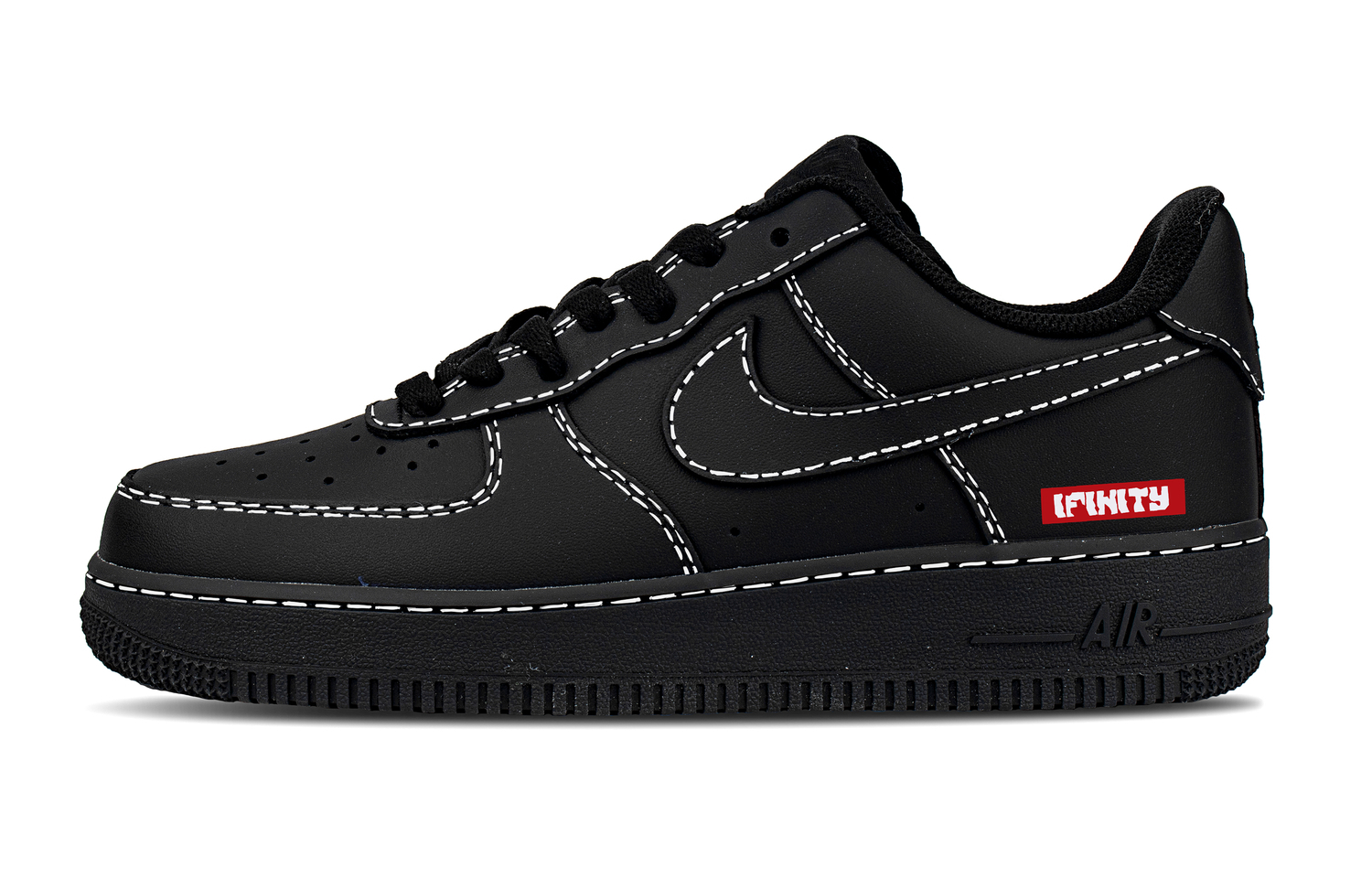 

Nike Кроссовки для скейтбординга Air Force 1 Ash Realm Leather Abrasion Resistant Slip Resistant низкие мужские черно-белые