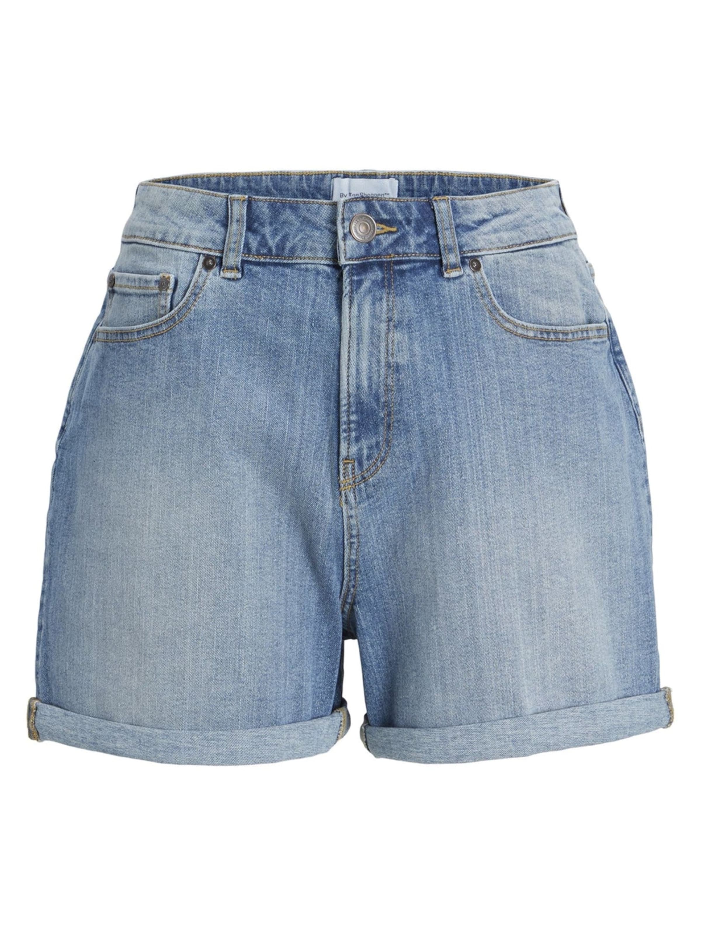 

TEESHOPPEN Джинсовые шорты Slim fit в светло-голубом цвете