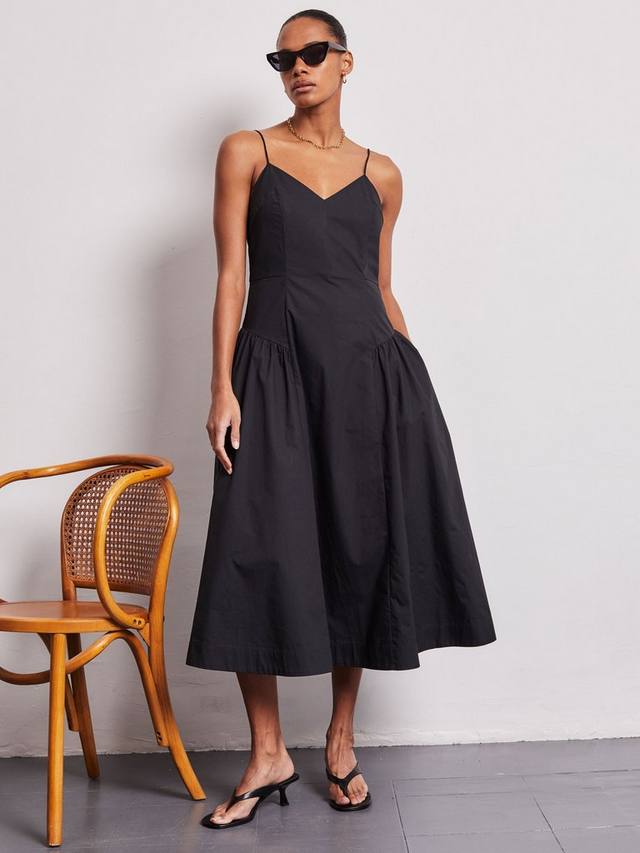 

Солнечное платье мейбл с заниженной талией VIVERE, черный