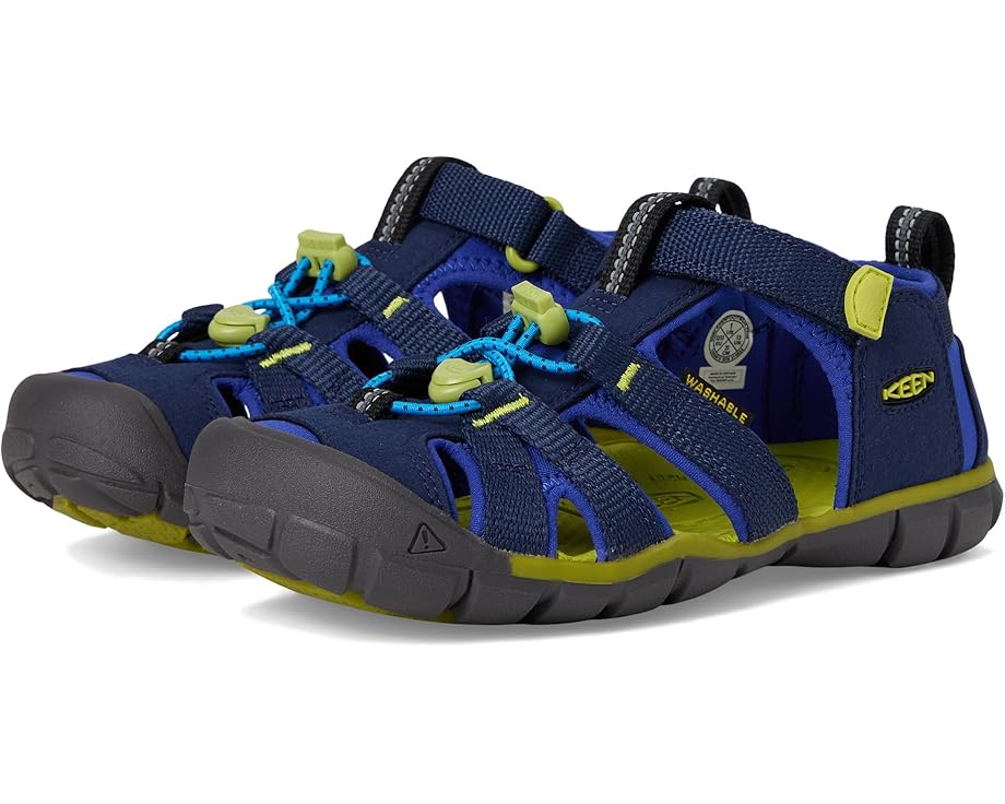 

Сандалии KEEN Kids Seacamp II CNX, цвет Naval Academy/Chartreuse