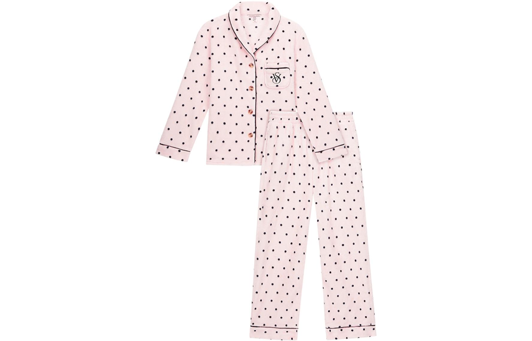 

Пижамный комплект Victoria's Secret для женщин, розовый в горошек