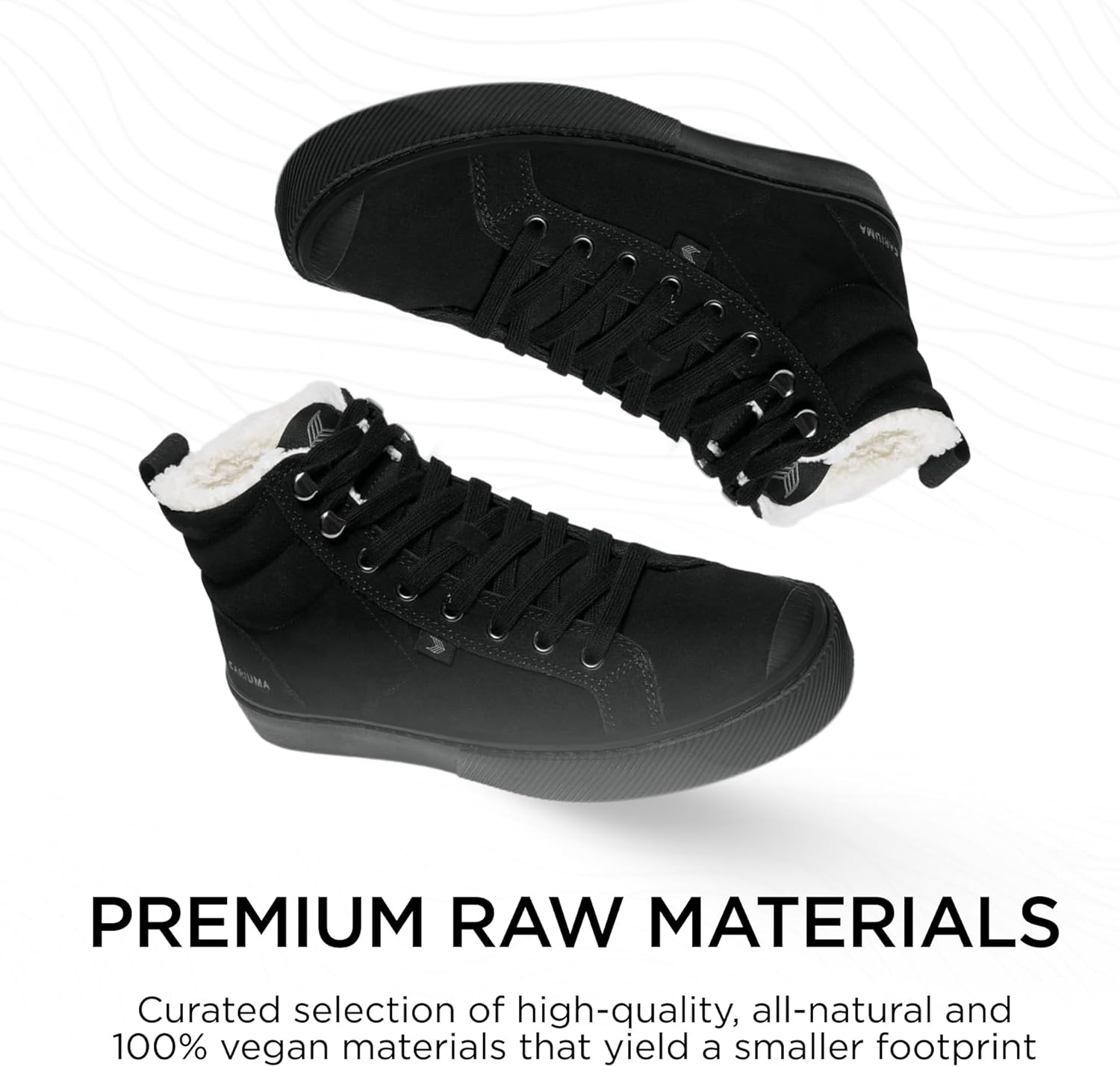 Ботинки Cariuma OCA Therma High Tops из замши, удобная обувь для мужчин, легкие и экологичные, универсальная повседневная обувь с 100 веганскими стельками и резиновой подошвой, черный — фото 3