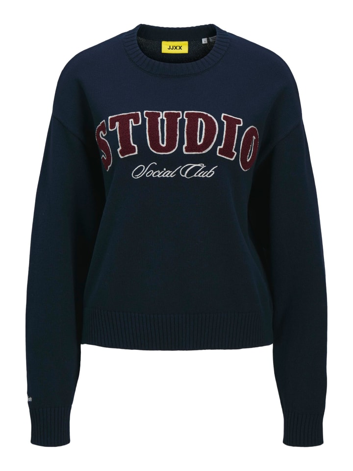 

Вязаный свитер морского синего цвета JJXX