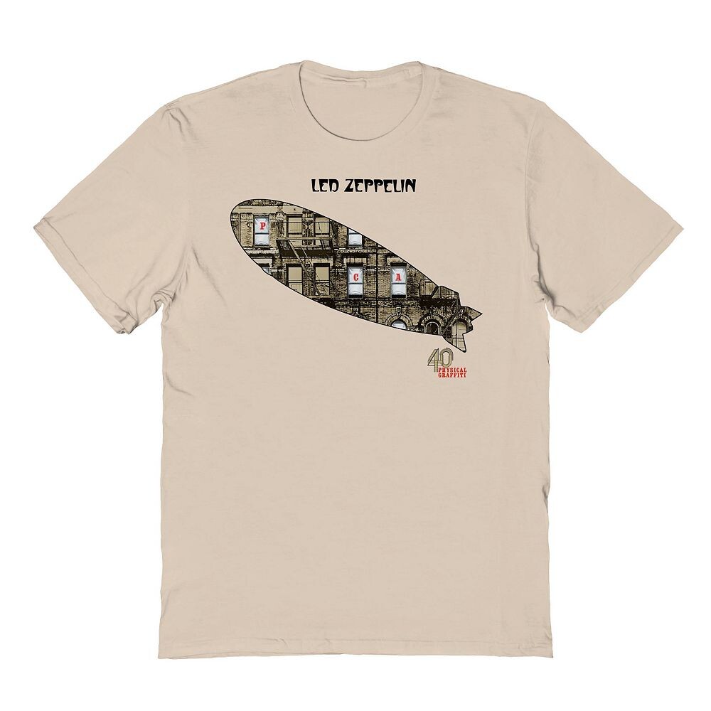 

Мужская футболка с рисунком Led Zeppelin Building Licensed Character, песочный