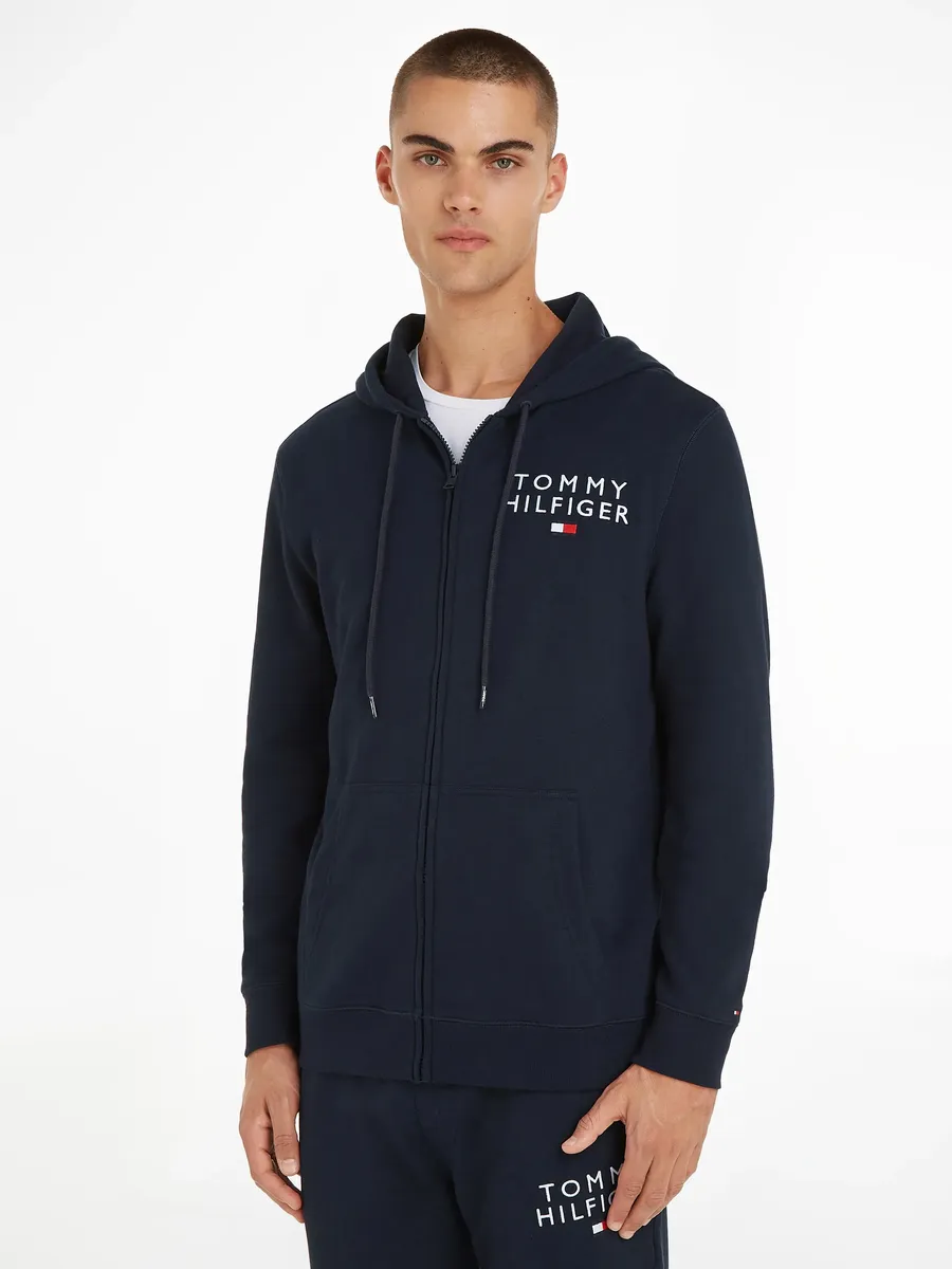 

Толстовка Tommy Hilfiger Underwear "FZ HOODIE HWK" с принтом логотипа Tommy Hilfiger, синий