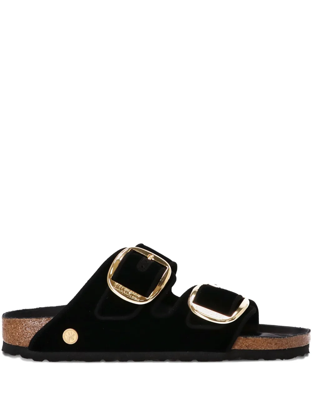 Бархатные сандалии с двумя пряжками BIRKENSTOCK, черный