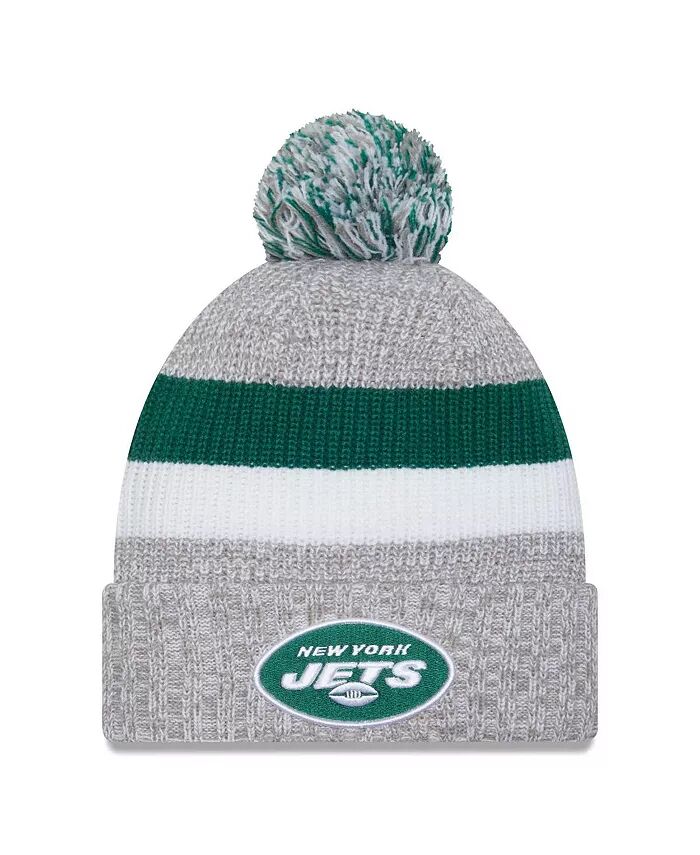 

Мужская шапка-манжета New York Jets цвета «серый» с помпоном New Era