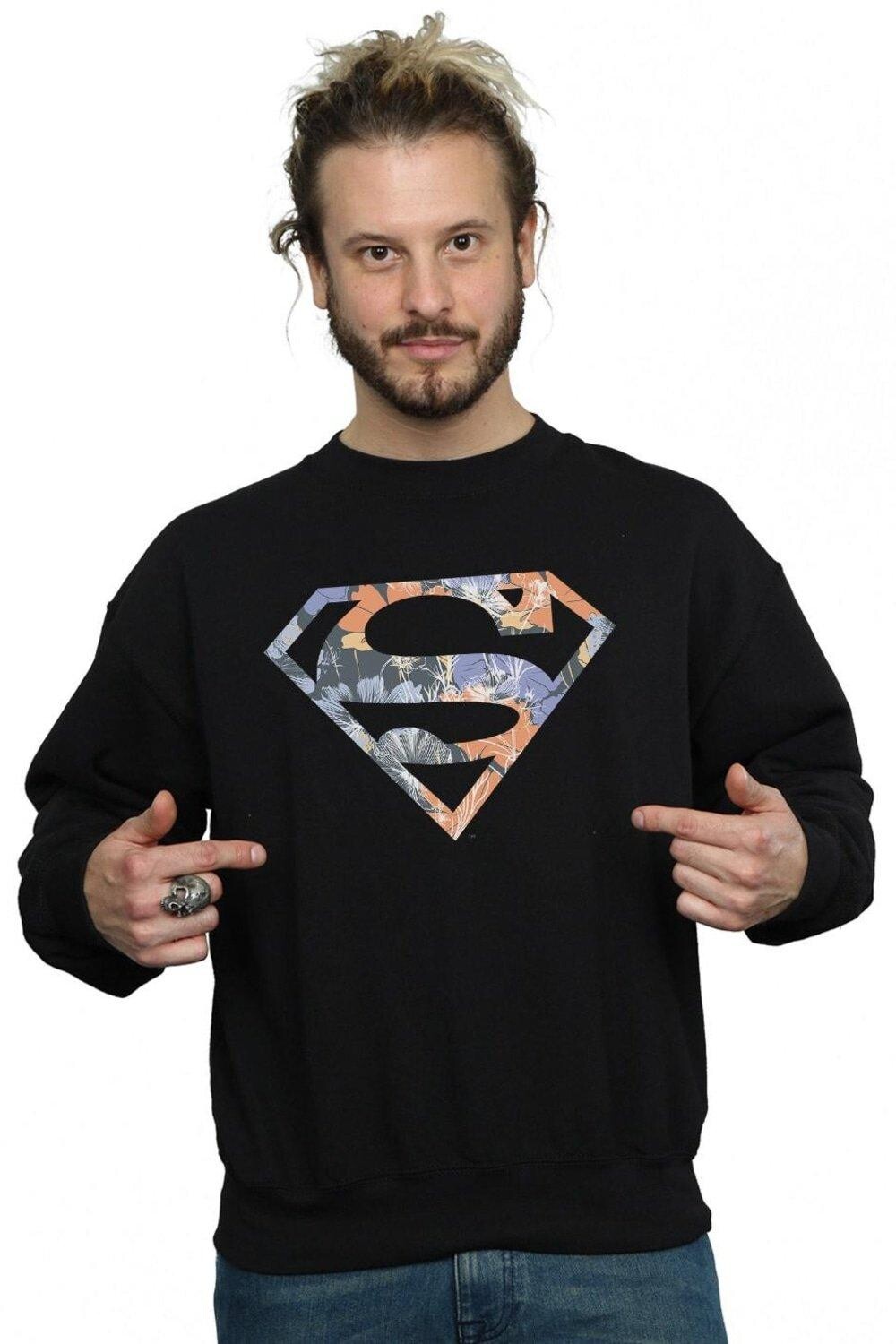 

Толстовка с цветочным логотипом Superman 2 DC Comics, черный