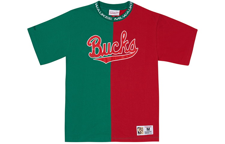 

Футболка унисекс красная зеленая Mitchell Ness