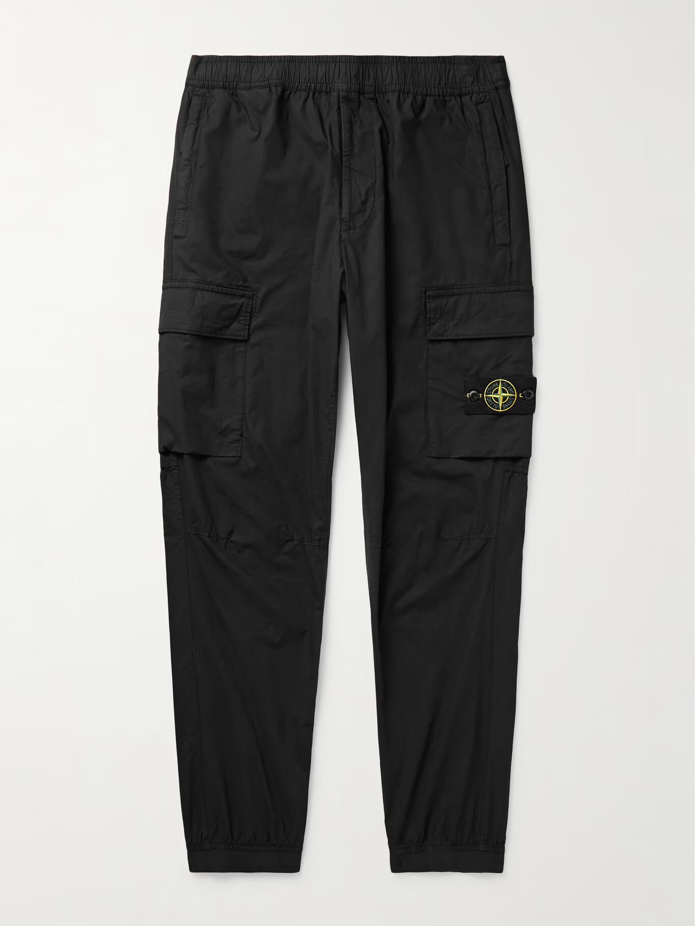 Зауженные брюки-карго из хлопковой смеси STONE ISLAND, черный