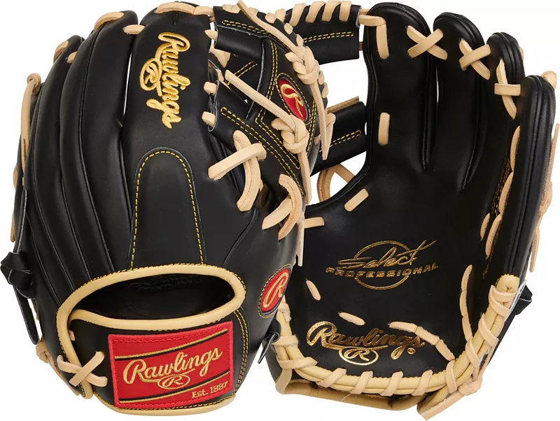 

Перчатки Rawlings 11,5 дюймов Select Professional Series, цвет Black/Blonde