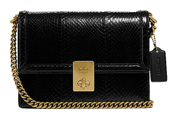 

COACH Кожаная переносная сумка Hutton Cow через плечо, женская сумка через плечо black
