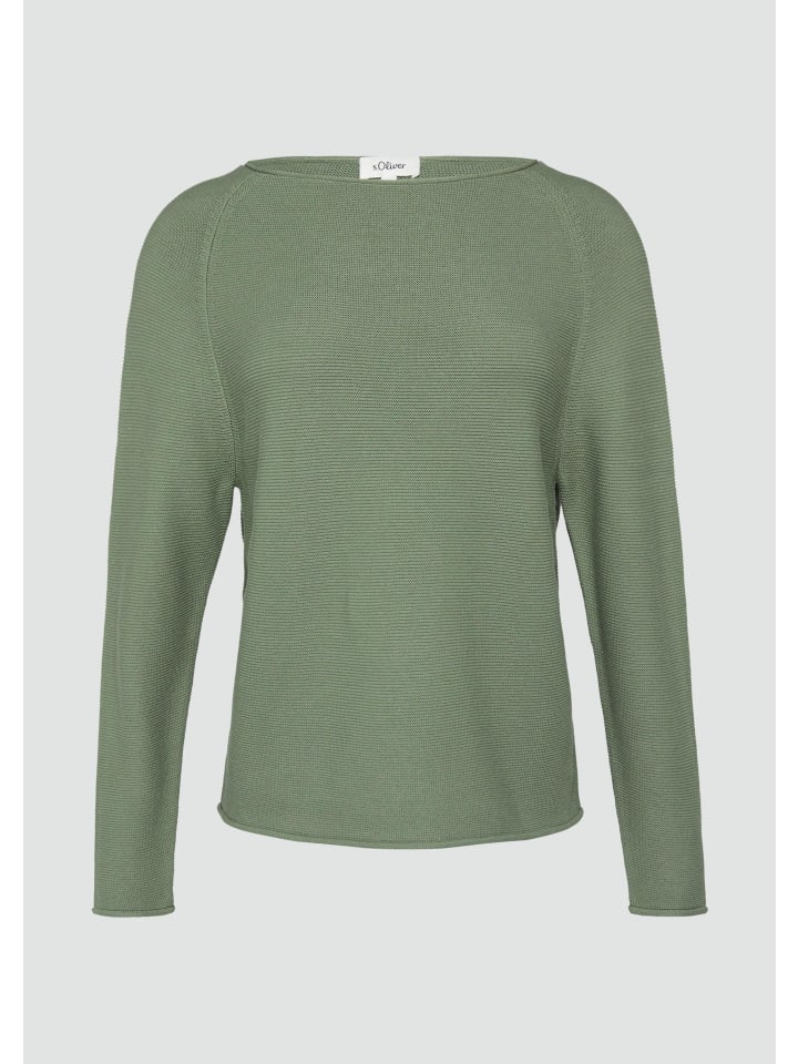 

Вязаный свитер цвета 7369_темно-зеленый шалфей s.Oliver