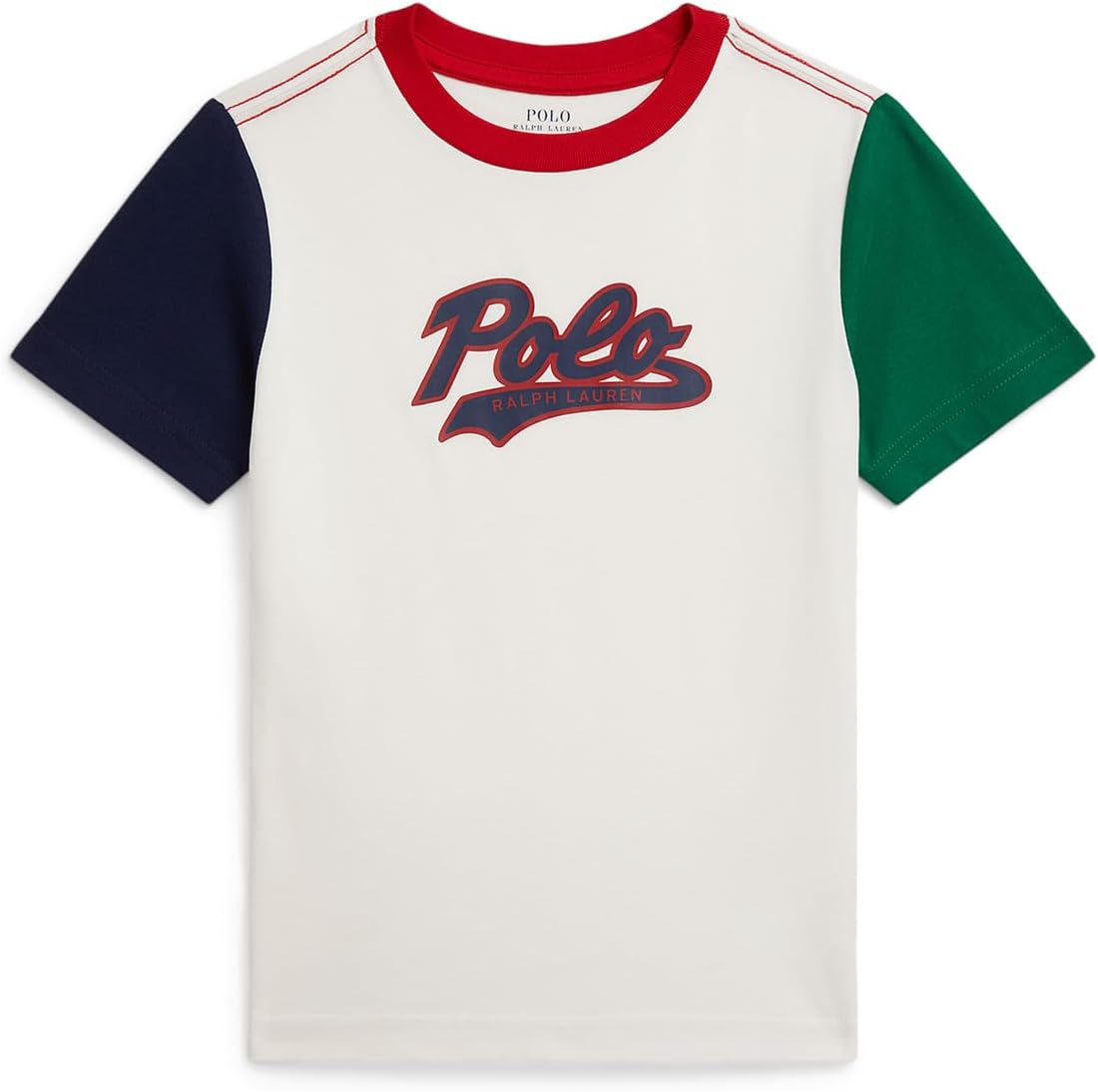 

Футболка Polo Ralph Lauren Kids Logo Color-Blocked Cotton Tee, цвет Nevis Multi