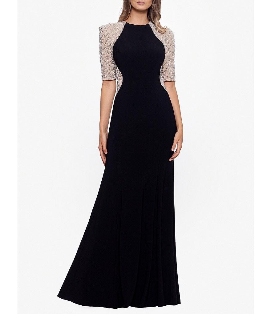 

Платье-футляр Xscape Petite Size, расшитое бисером, с короткими рукавами, черный