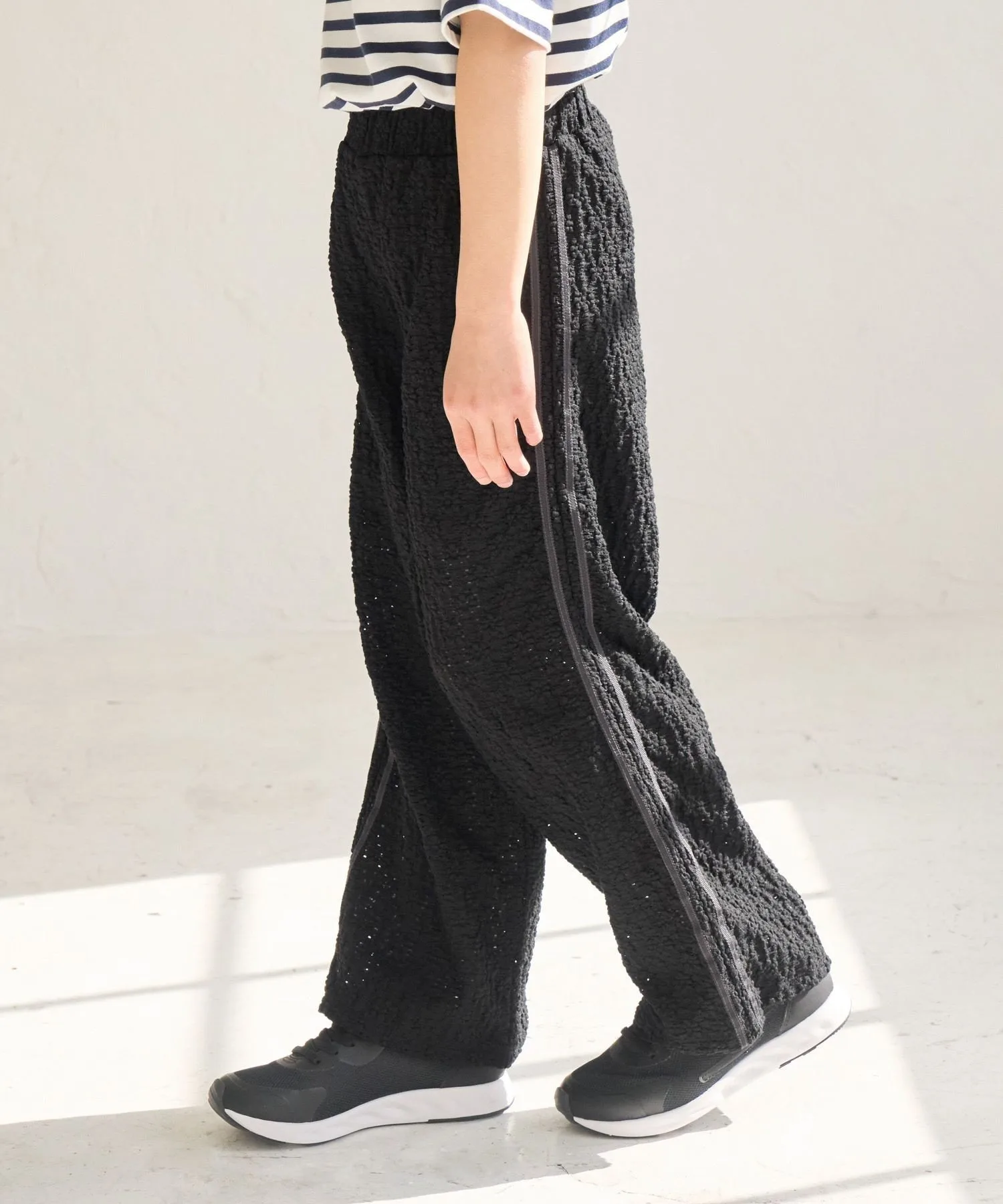 Прозрачные жаккардовые брюки ROPE' PICNIC KIDS, Black (01)