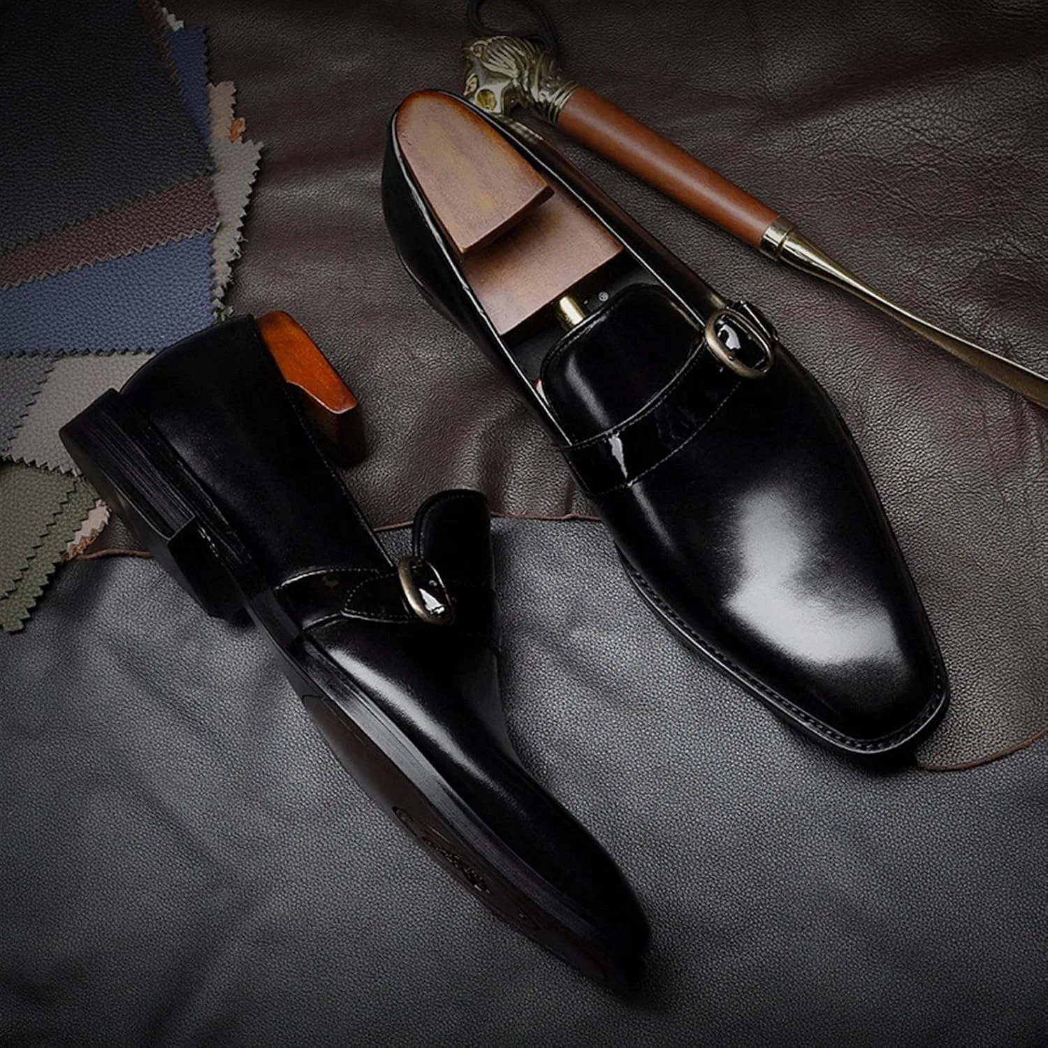 Лоферы мужские кожаные Penny Loafers, Black PUGHGAETZF — фото 2