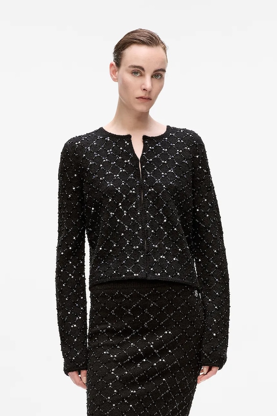 

Кардиган из смесовой шерсти Karl Lagerfeld, черный