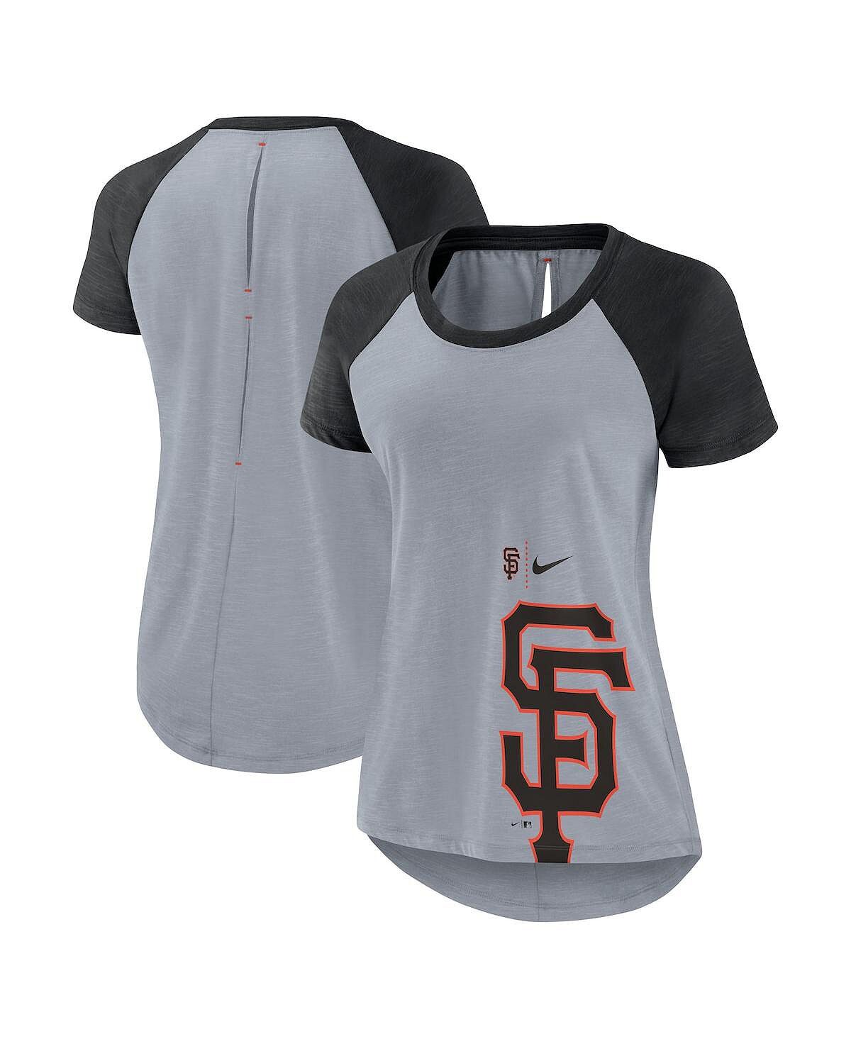 

Женская серая модная футболка San Francisco Giants Summer Breeze с регланами Nike, Серый, Женская серая модная футболка San Francisco Giants Summer Breeze с регланами Nike