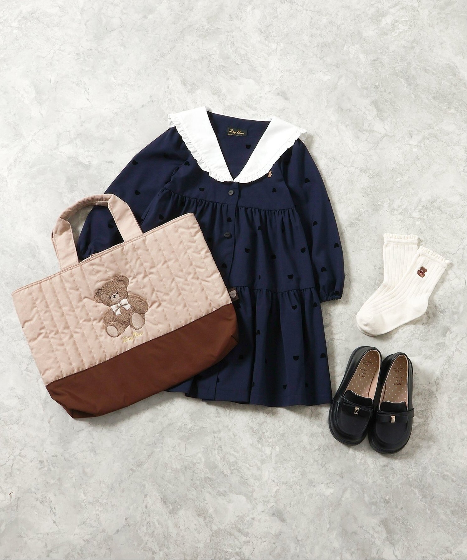 Крошечные медвежонки кружевные носки с оборками Apres les cours, Navy Blue — фото 4