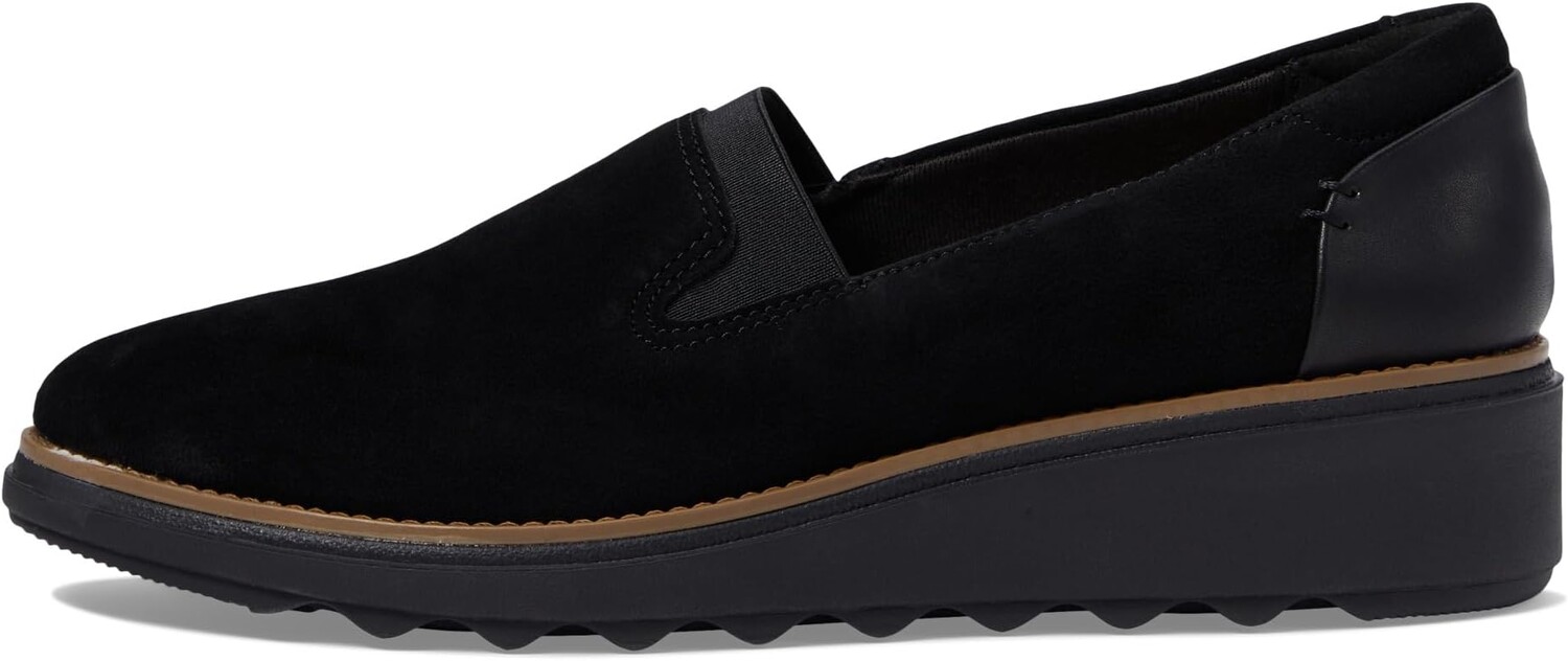 Лоферы Sharon Dolly Clarks, цвет Black Suede/Dark Tan Welt — фото 4