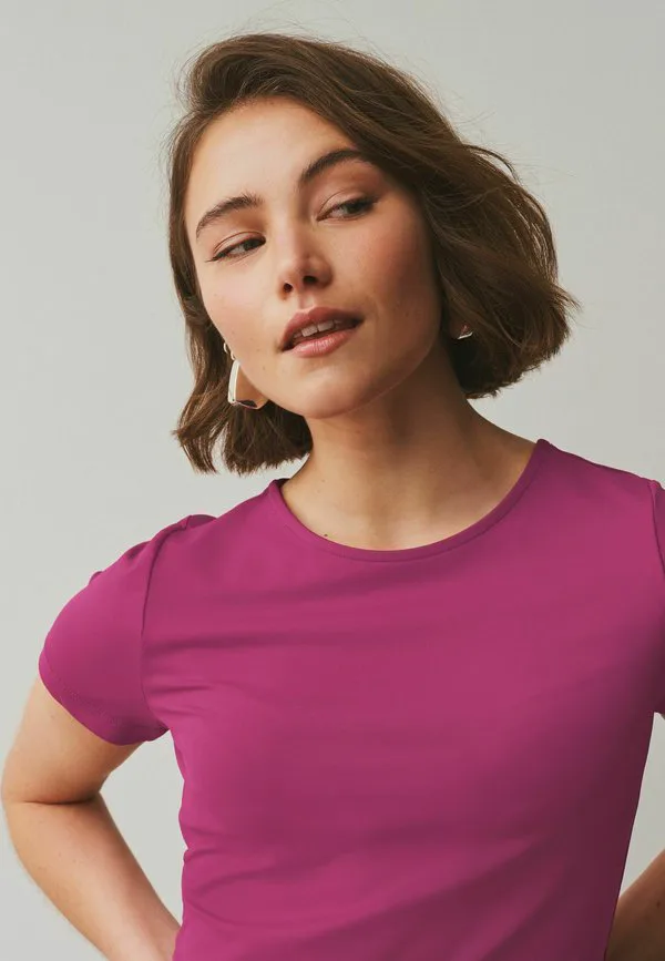 Футболка с коротким рукавом, облегающего кроя, классического кроя. Next, Fuchsia Pink — фото 4
