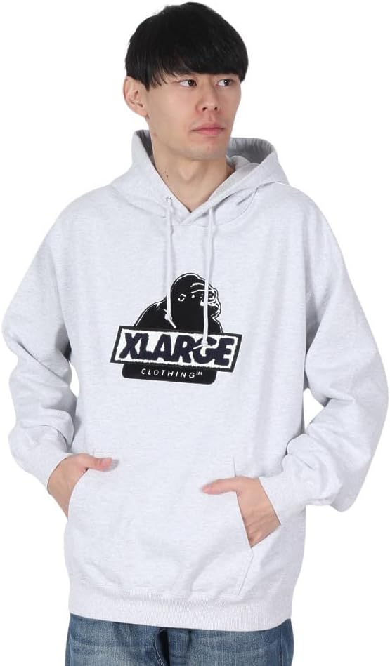 

Мужская толстовка с капюшоном, размер XL, с косым кроем Xlarge, пепельный