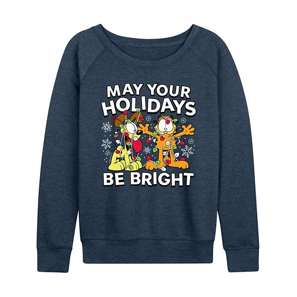 

Женская футболка Garfield May Your Holidays Be Bright с длинным рукавом из френч терри Licensed Character, Heather Indigo, Фиолетовый, Женская футболка Garfield May Your Holidays Be Bright с длинным рукавом из френч терри Licensed Character, Heather Indig