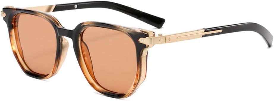 

Популярные модные женские солнцезащитные очки UV400, ретро-очки с заклепками, модные мужские солнцезащитные очки с градиентным переходом цвета TKKTLLT, Amber Orange Tea