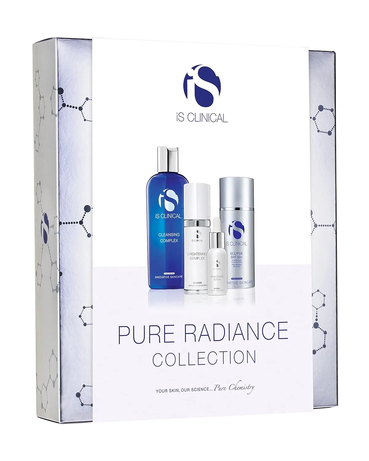 Коллекция iS CLINICAL Pure Radiance; Полный комплекс ухода для выравнивания тона кожи; Подарочный набор коллекции; Для борьбы с пигментацией и гиперпигментацией кожи. 4 штуки (1 шт.)