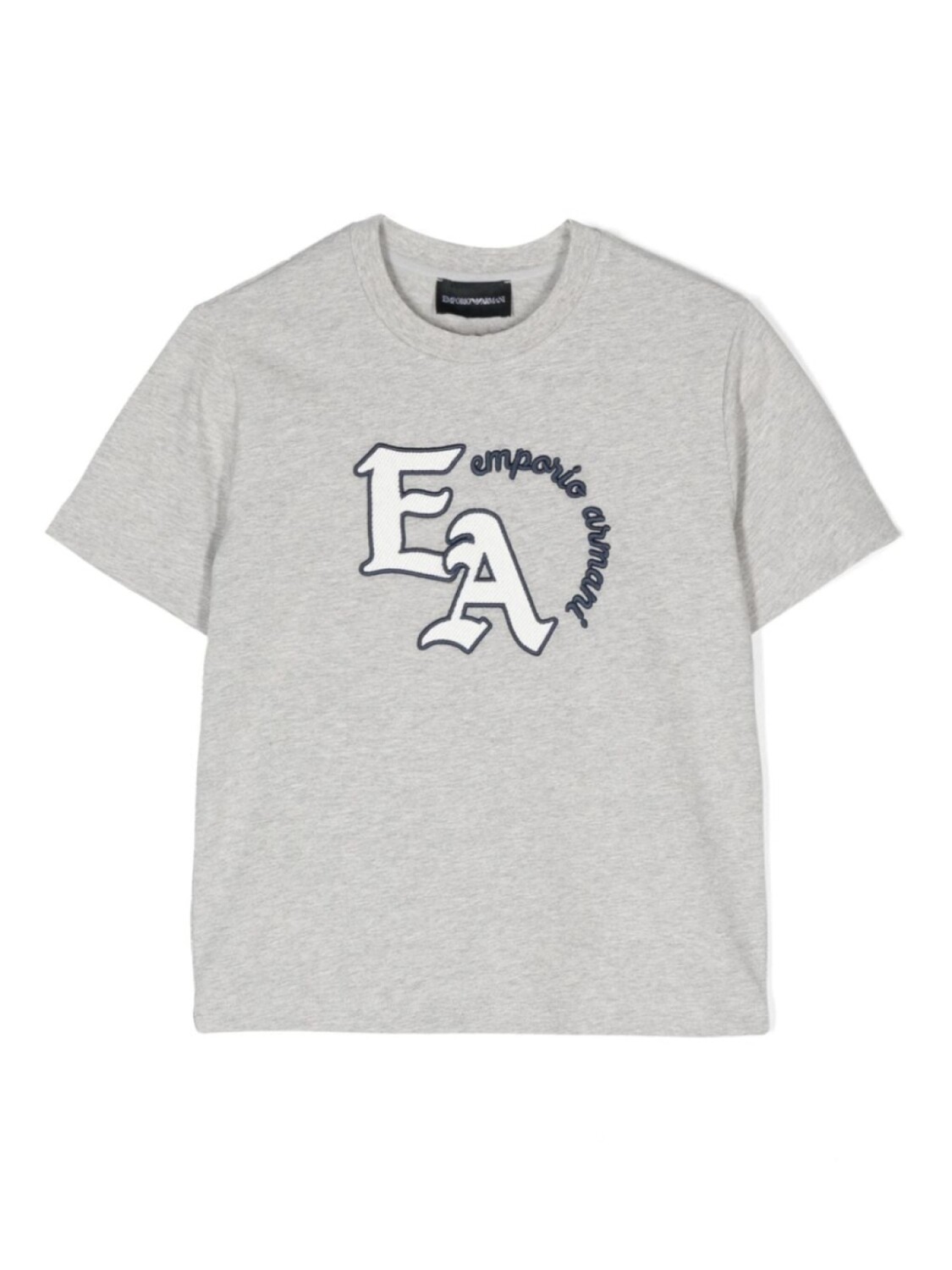 

Emporio Armani Kids футболка с вышитым логотипом, серый