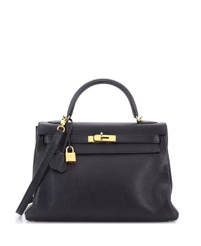 

Сумка Kelly 32 Black Clemence с золотой фурнитурой Pre-Owned HERMÉS, черный