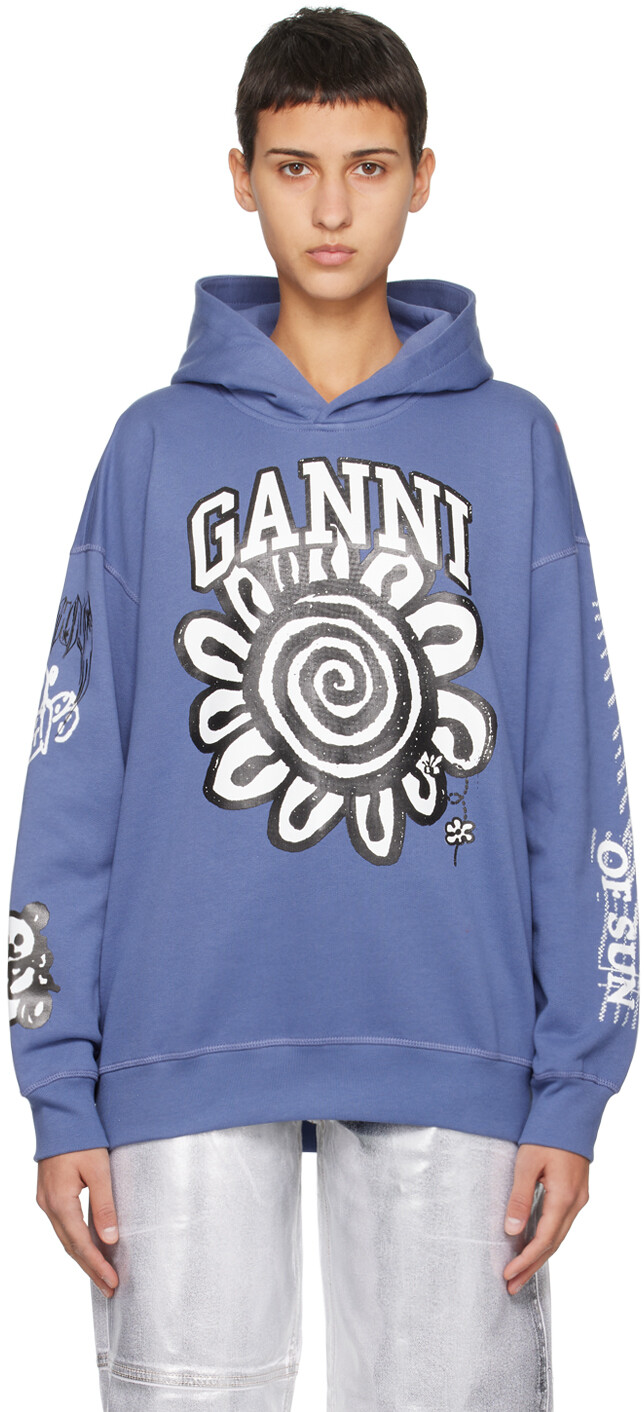 

Синий - худи Isoli Mega Flower Ganni