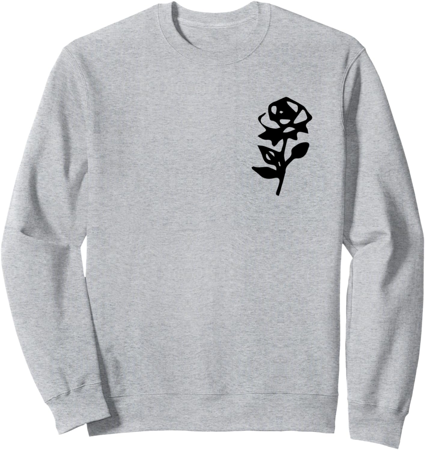 

Простая маленькая толстовка с черной розой, серая Stylized Small Roses