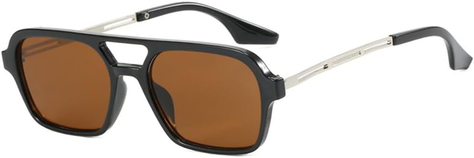 

Солнцезащитные очки с двойной перемычкой для женщин и мужчин, солнцезащитные очки Leopard с градиентным переходом, полые солнцезащитные очки для мужчин DSVIGF, Black Tea