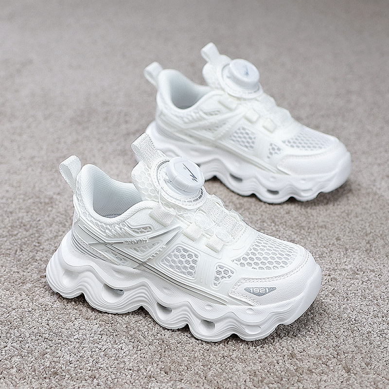 Binary Легкие беговые кроссовки с амортизацией и дышащим дизайном low top White для детей — фото 4