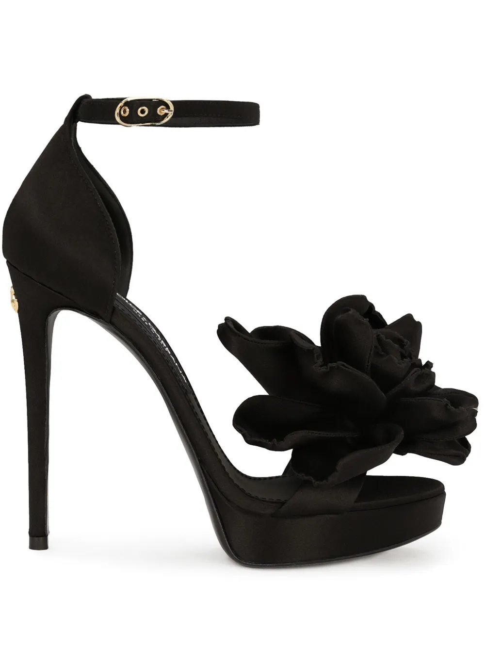 Босоножки Keira 105 с цветочной аппликацией DOLCE & GABBANA, черный