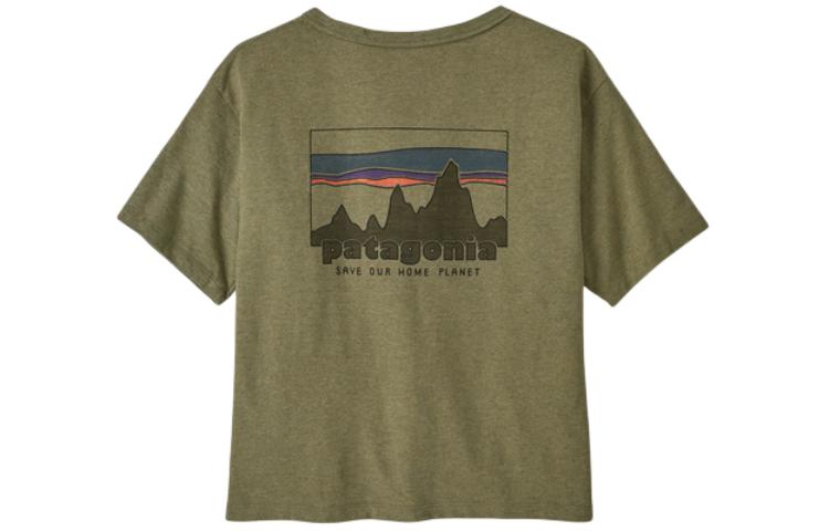 Футболка Patagonia Responsibili Tee с рукавом дроп-шилдер для женщин, цвет STORMY MAUVE — фото 3