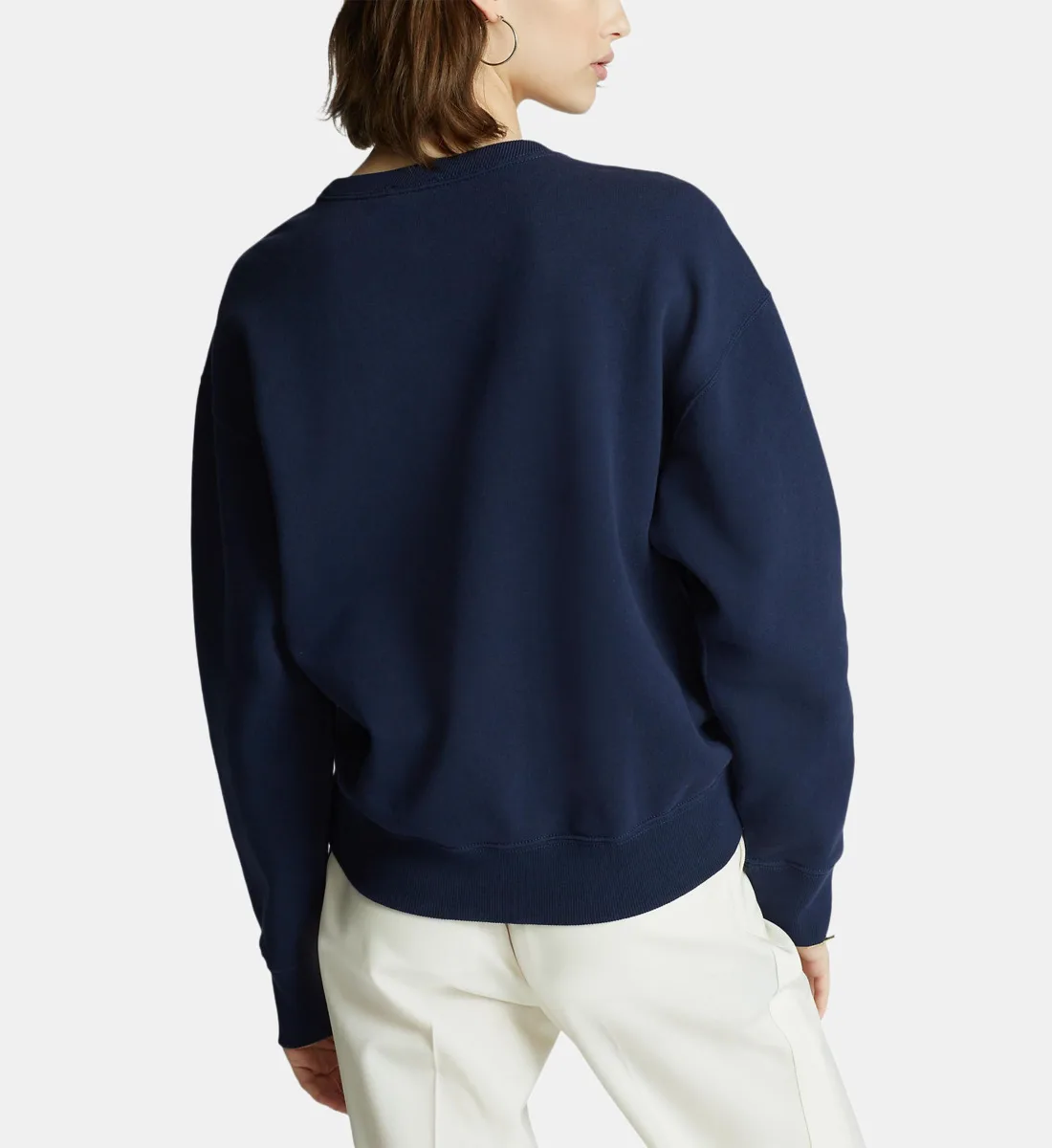 Свободный хлопковый свитшот с фирменной отделкой POLO RALPH LAUREN, синий — фото 3