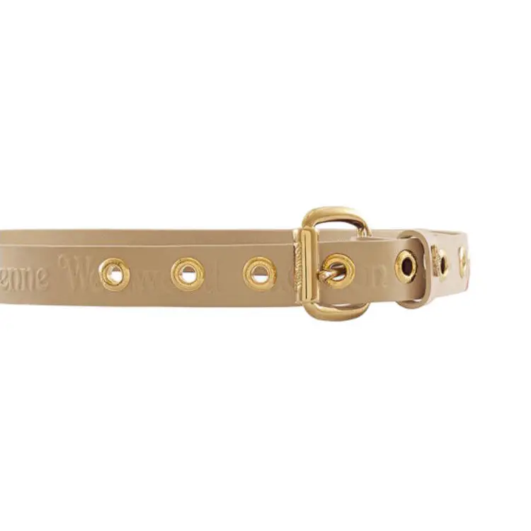 Vivienne Westwood Кожаный ремень унисекс золотистый шириной 2.5 см, Gold — фото 2