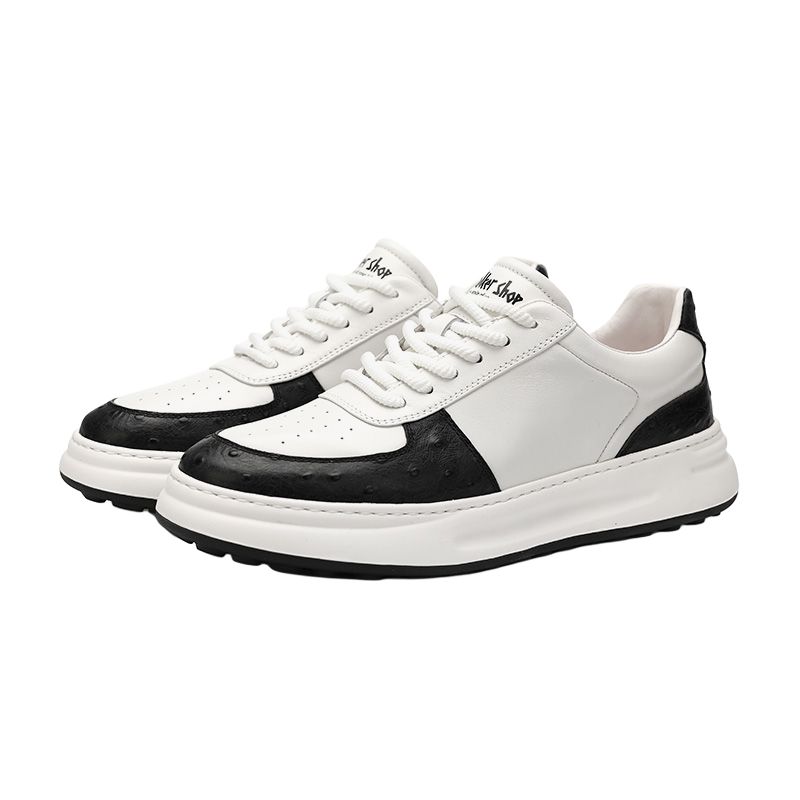 

WALKER SHOP Износостойкие мужские низкие кеды повседневные бело-черные, цвет White Black