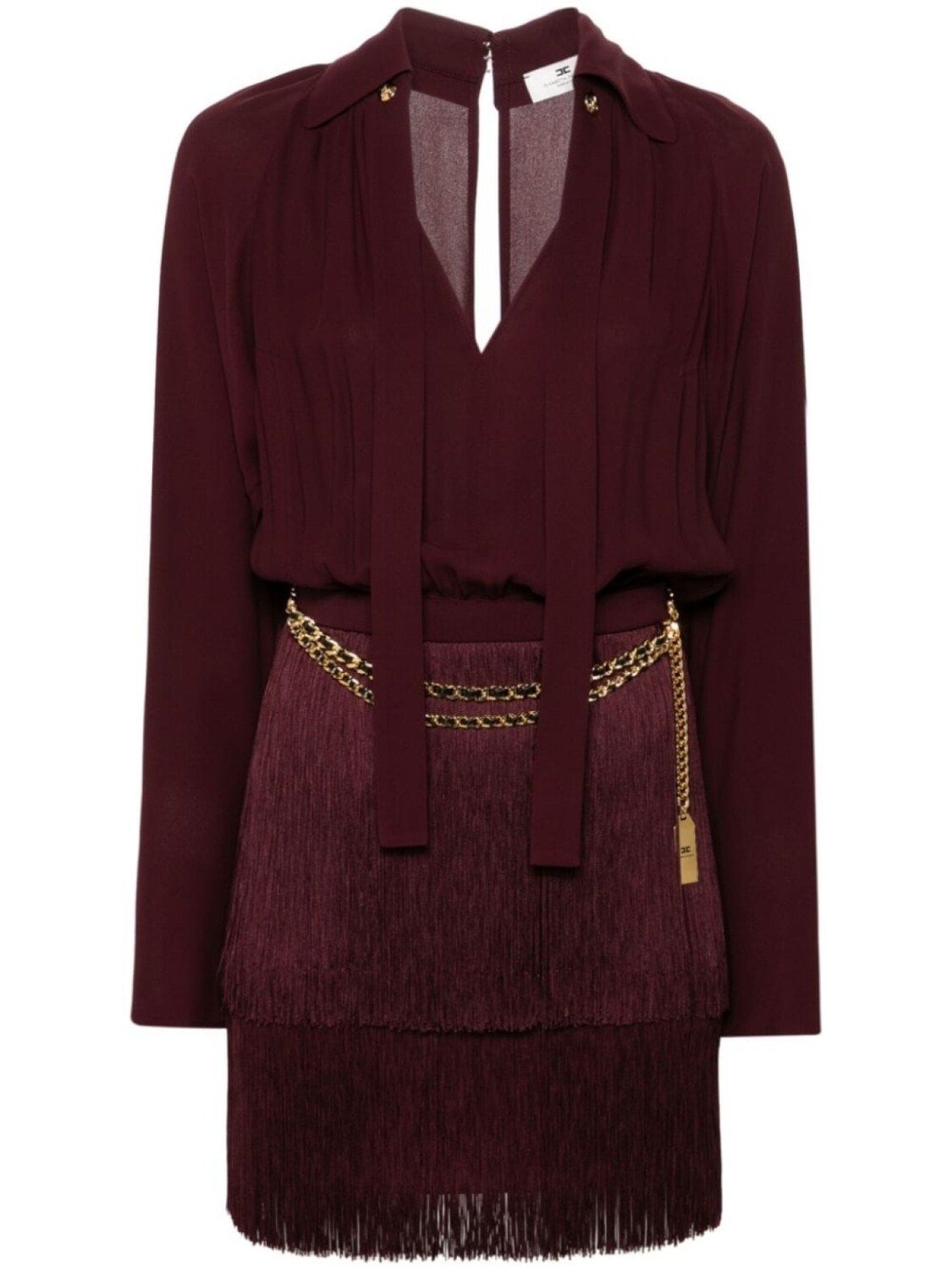 

Elisabetta Franchi платье мини с бахромой, красный