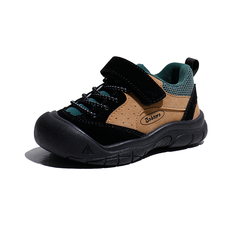 

Детские беговые кроссовки из искусственной кожи с противоскользящей подошвой для детей 3-7 лет Babaya, черный зеленый