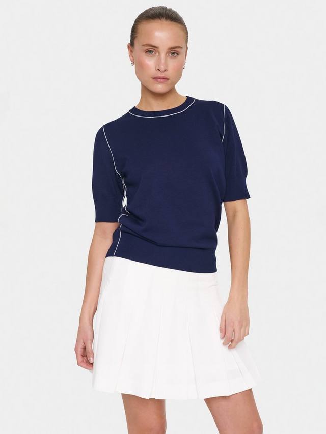 

MilaneSZ короткий рукав смесовый пуловер Saint Tropez