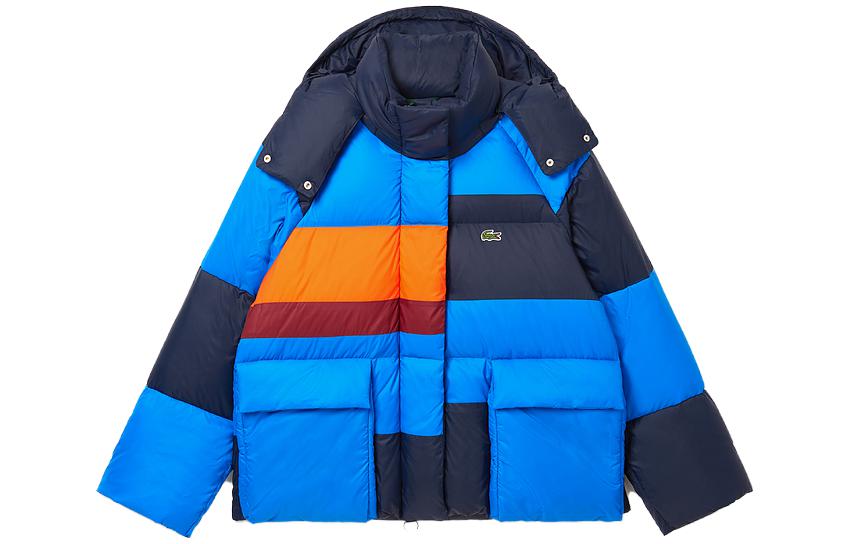 

LACOSTE Объемная пуховая куртка, Blue Orange/IZR